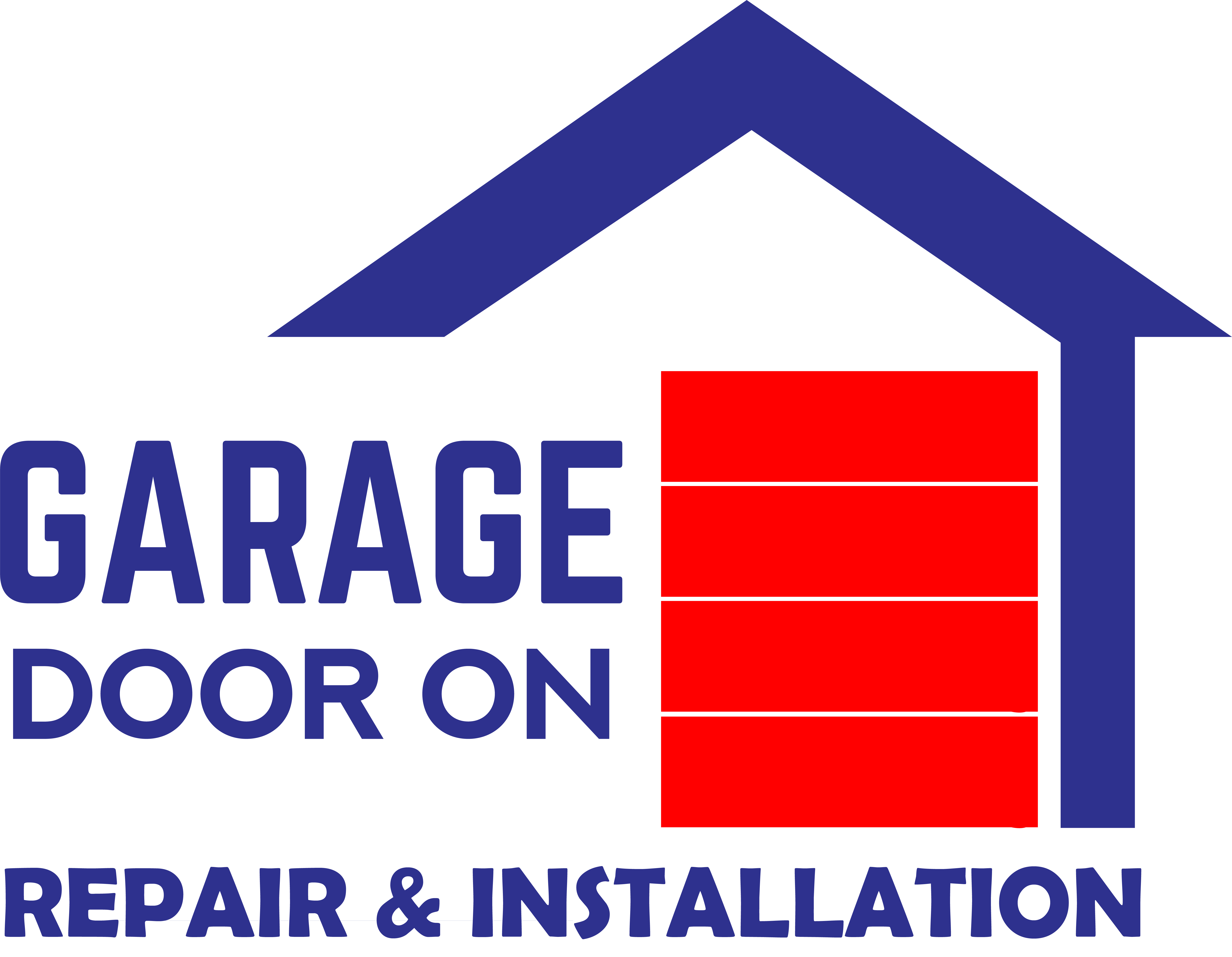 Garage door on repair&installation logo
